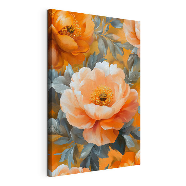 Stampa su tela Fiori dai vivaci toni color pesca
