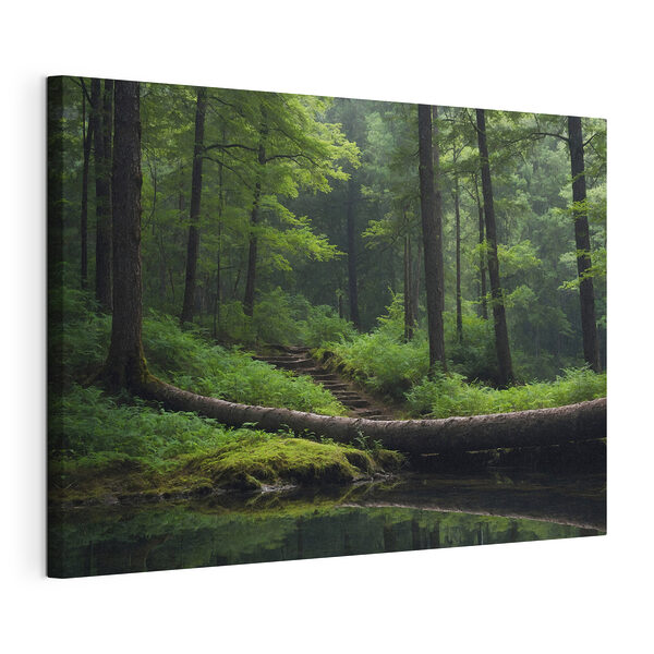 Albero caduto su uno specchio d'acqua Stampa su tela Albero caduto su uno specchio d'acqua