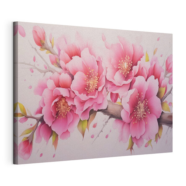Dipinto raffigurante fiori rosa Stampa su tela Dipinto raffigurante fiori rosa