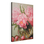 Stampa su tela Vaso con fiori rosa