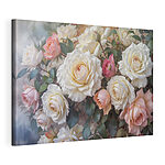Stampa su tela Mazzo di rose bianche e rosa