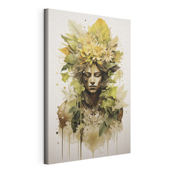 Donna con dei fiori tra i capelli Stampa su tela Donna con dei fiori tra i capelli