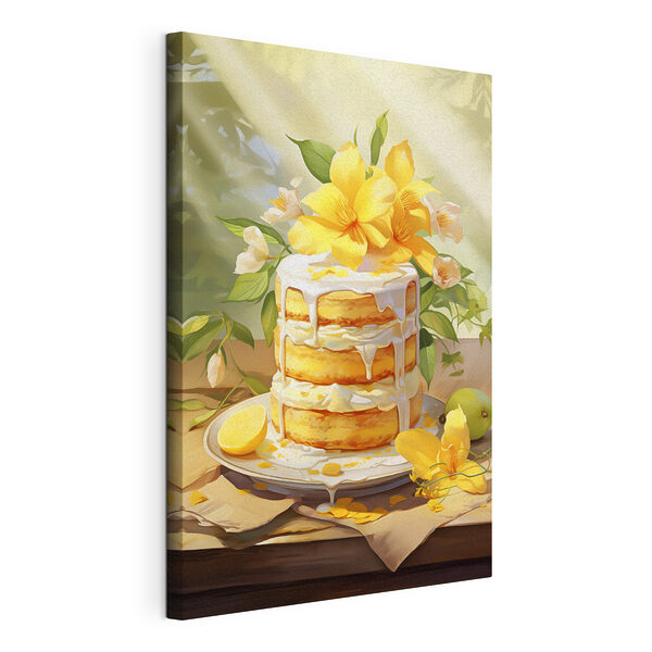 Stampa su tela Torta decorata con fiori