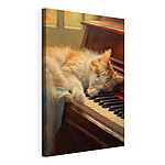 Stampa su tela Gatto che dorme su un pianoforte