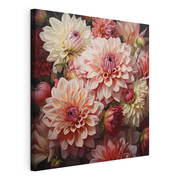 Mazzo di fiori rosa e bianchi Stampa su tela Mazzo di fiori rosa e bianchi