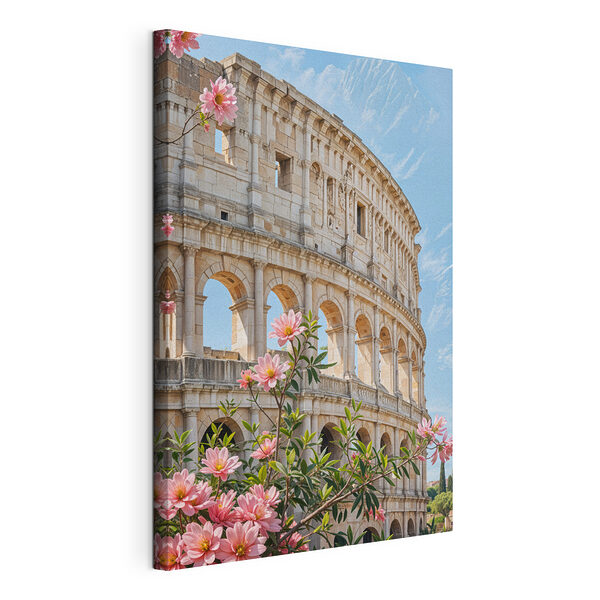 Stampa su tela Un edificio con archi e fiori