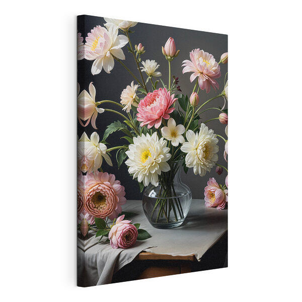 Stampa su tela Vaso di fiori su un tavolo