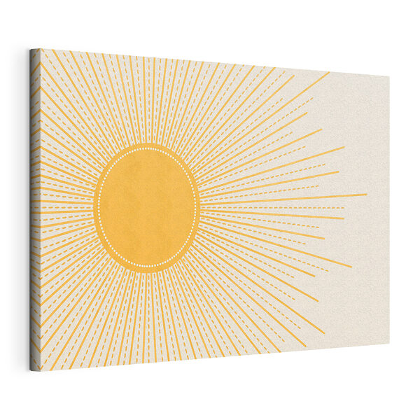 Stampa su tela Sole con linee e puntini