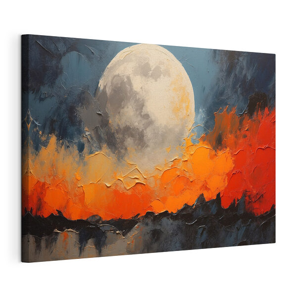 Dipinto raffigurante la luna e il fuoco Stampa su tela Dipinto raffigurante la luna e il fuoco