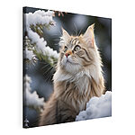 Stampa su tela Gatto seduto sulla neve