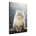 Stampa su tela Gatto seduto sulla neve