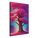 Stampa su tela Albero con foglie rosa
