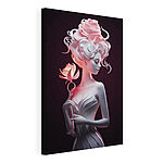 Stampa su tela Statua di una donna con una rosa in mano