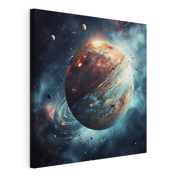 Pianeta nello spazio con stelle e pianeti Stampa su tela Pianeta nello spazio con stelle e pianeti