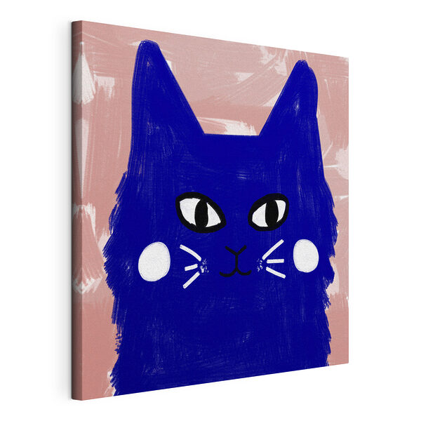 Stampa su tela Gatto blu con occhi bianchi e baffi