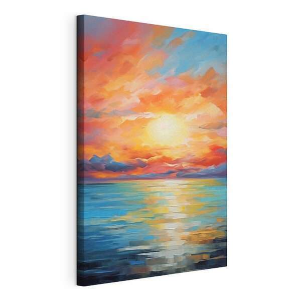 Stampa su tela Tramonto sull'acqua