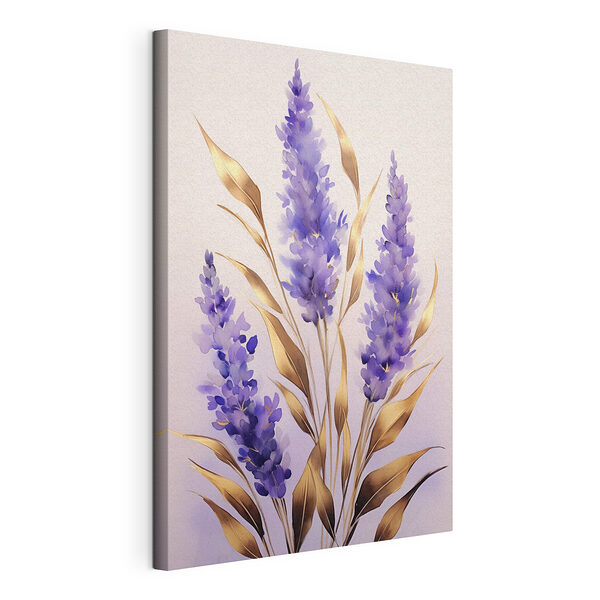 Fiori di lavanda con tocchi eleganti Stampa su tela Fiori di lavanda con tocchi eleganti
