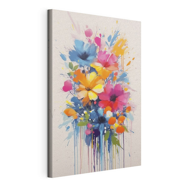 Dipinto raffigurante dei fiori su sfondo bianco Stampa su tela Dipinto raffigurante dei fiori su sfondo bianco