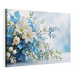Stampa su tela Mazzo di fiori bianchi e blu
