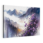 Stampa su tela Fiori viola su una montagna