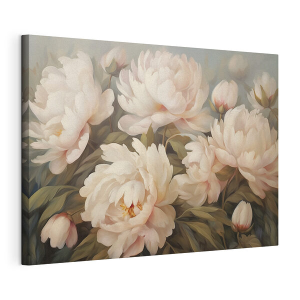 Stampa su tela Dipinto raffigurante fiori bianchi