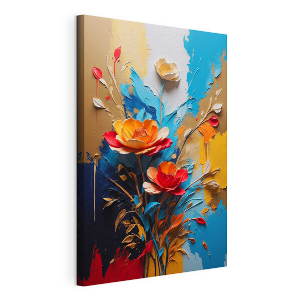 Dipinto di fiori e foglie Stampa su tela Dipinto di fiori e foglie