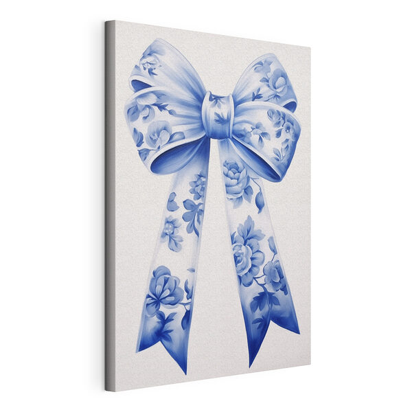 Stampa su tela Fiocco floreale blu e bianco