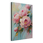 Stampa su tela Dipinto raffigurante fiori rosa