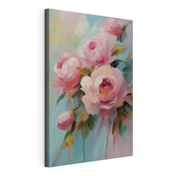 Dipinto raffigurante fiori rosa Stampa su tela Dipinto raffigurante fiori rosa