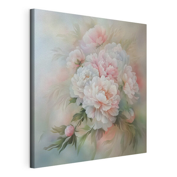 Stampa su tela Dipinto di fiori su sfondo bianco