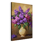 Stampa su tela Dipinto raffigurante fiori viola in un vaso