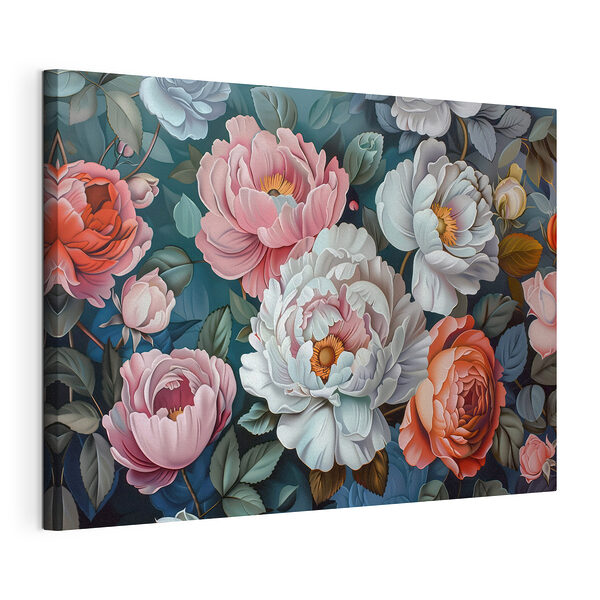 Stampa su tela Fiori dai colori vivaci e dalle tonalità tenui
