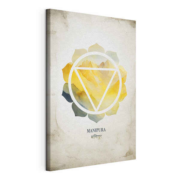 Stampa su tela Stampa su tela Fiore giallo e blu con un triangolo al centro (COD: s41882)