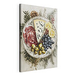 Stampa su tela Piatto con frutta e formaggio