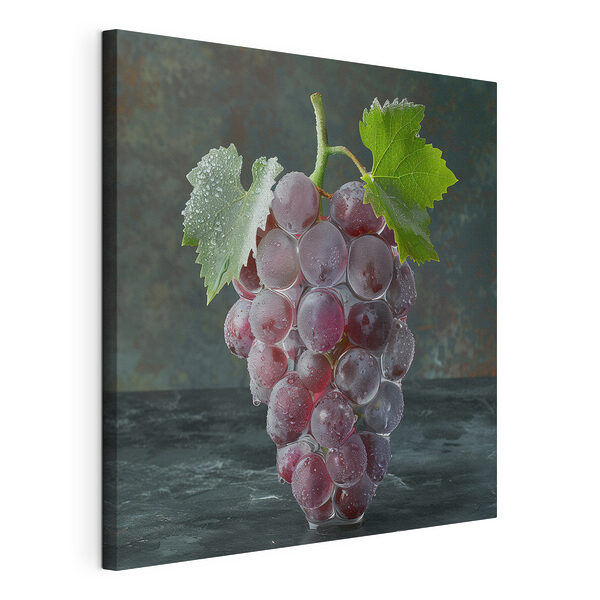 Grappolo d'uva con goccioline d'acqua sulla superficie Stampa su tela Grappolo d'uva con goccioline d'acqua sulla superficie