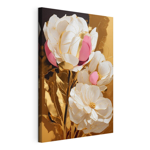 Fiori eleganti su uno sfondo intenso Stampa su tela Fiori eleganti su uno sfondo intenso