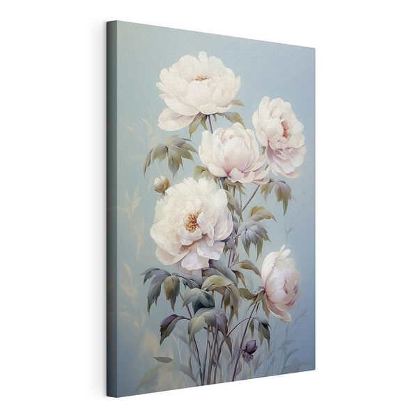 Stampa su tela Dipinto raffigurante fiori bianchi