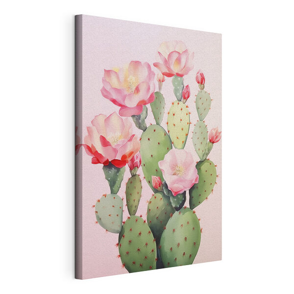 Stampa su tela Dipinto raffigurante un cactus in fiore