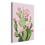 Stampa su tela Cactus con fiori rosa