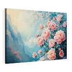Stampa su tela Dipinto raffigurante fiori rosa