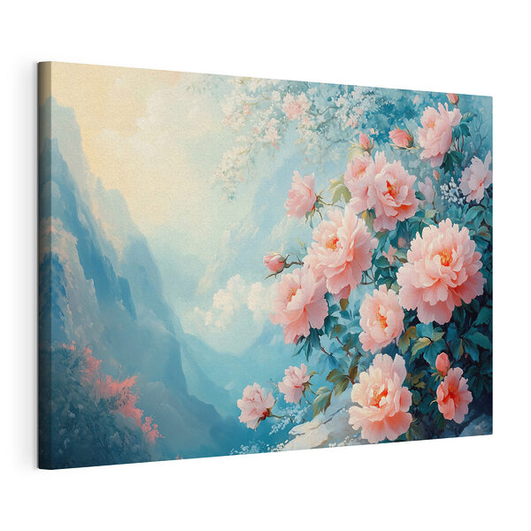 Dipinto raffigurante fiori rosa Stampa su tela Dipinto raffigurante fiori rosa