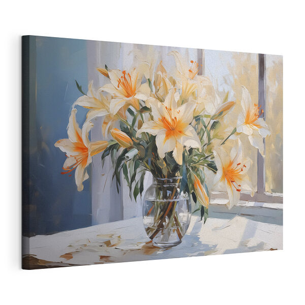 Stampa su tela Vaso di fiori su un tavolo