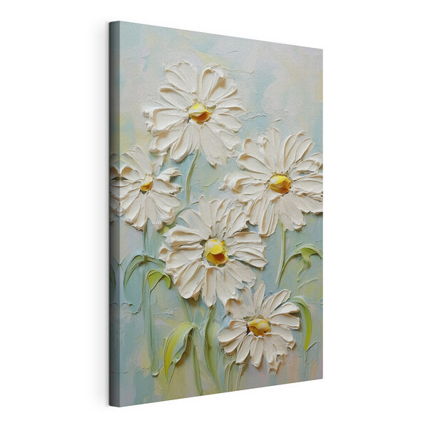 Stampa su tela Dipinto raffigurante fiori bianchi