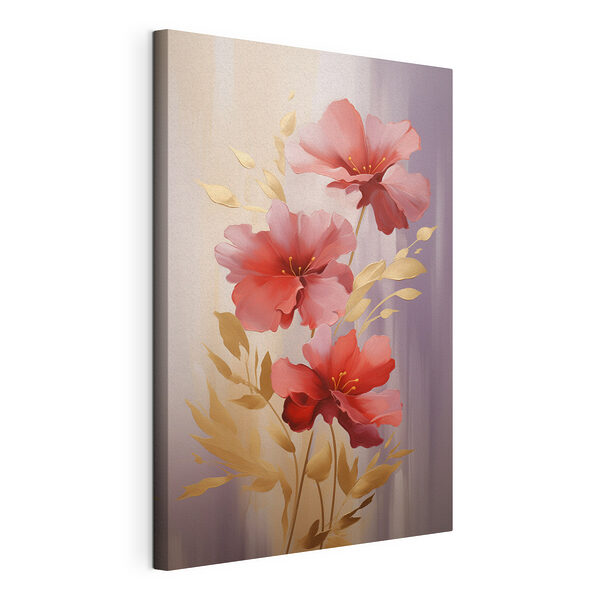 Dipinto raffigurante fiori rosa Stampa su tela Dipinto raffigurante fiori rosa