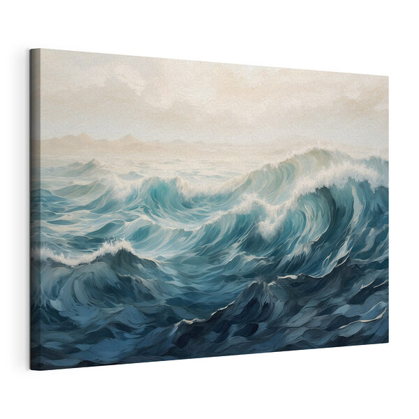 Stampa su tela Grandi onde nell'oceano