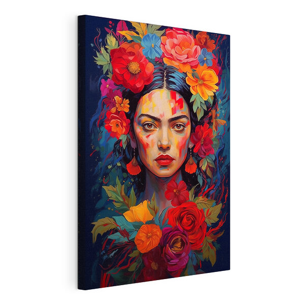 Dipinto raffigurante una donna con dei fiori tra i capelli Stampa su tela Dipinto raffigurante una donna con dei fiori tra i capelli