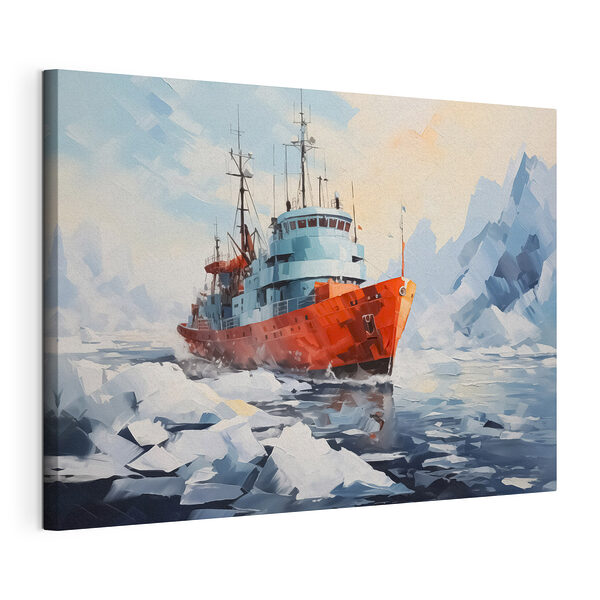 Dipinto raffigurante una nave in acqua Stampa su tela Dipinto raffigurante una nave in acqua