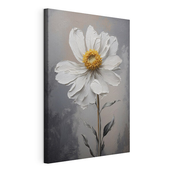 Stampa su tela Fiore bianco con il centro giallo