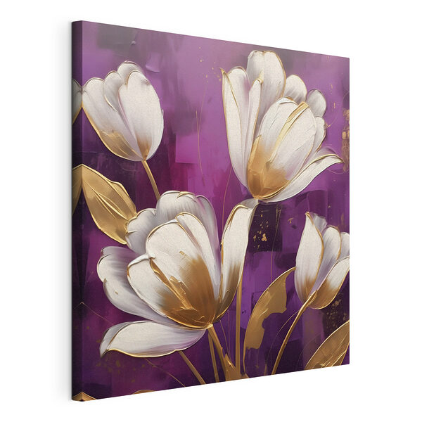 Fiori eleganti su uno sfondo dai colori vivaci Stampa su tela Fiori eleganti su uno sfondo dai colori vivaci