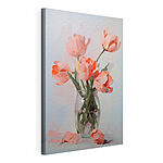 Stampa su tela Vaso con fiori rosa
